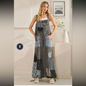Oli & Hali Patchwork Tencel Overalls